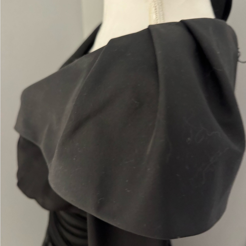 Eliza J Dress Black 3/4 Sleeve Stretch Flattering Waist Retro 50's Dress Size 8 - Picture 4 of 16